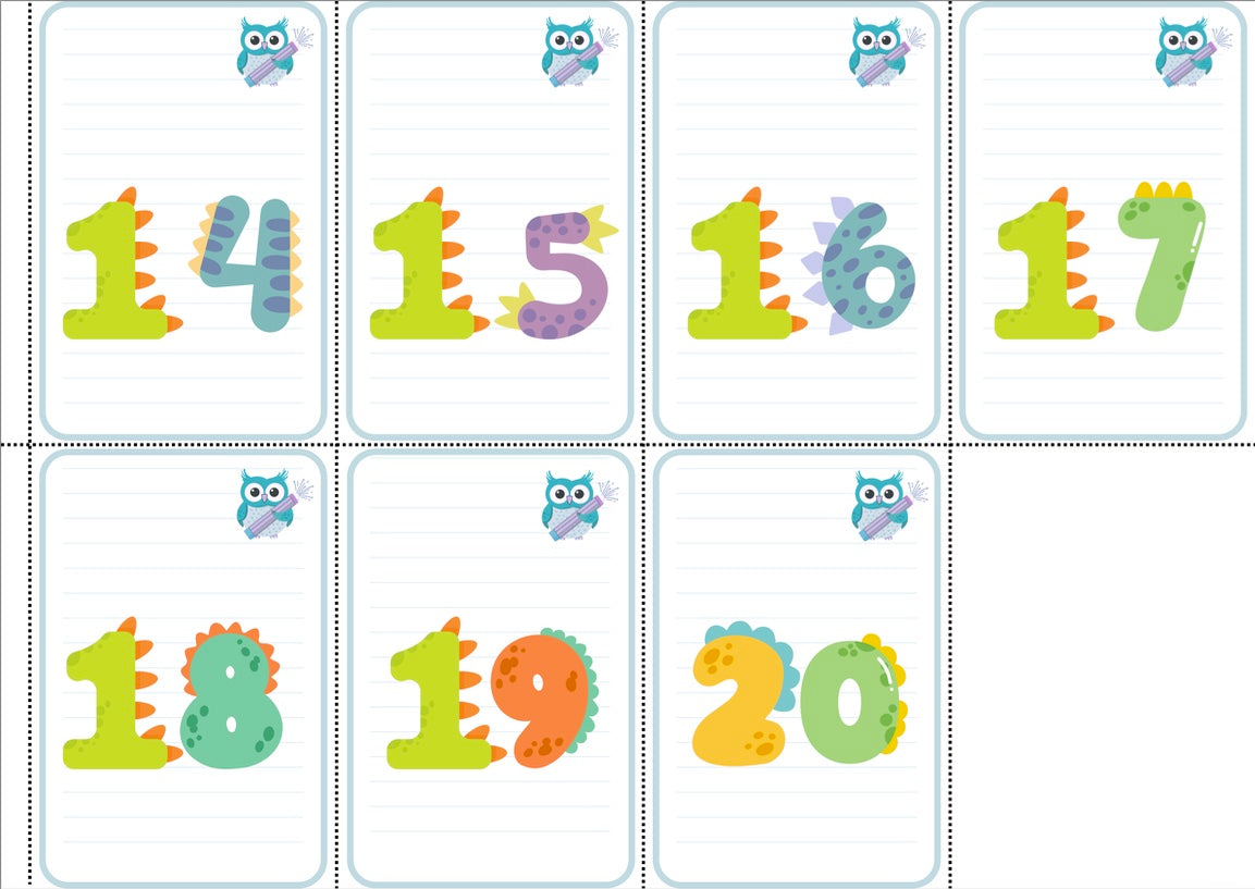 Dinosaur Number and Alphabet Flashcards