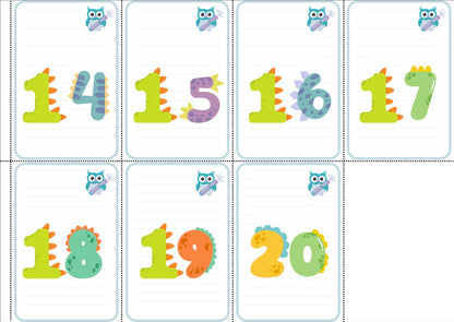 Dinosaur Number and Alphabet Flashcards
