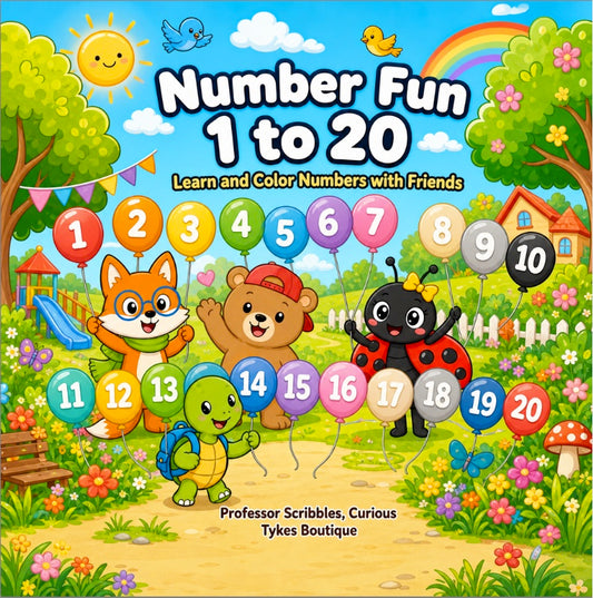 Number Fun 1 to 20 Coloring Book for Kids