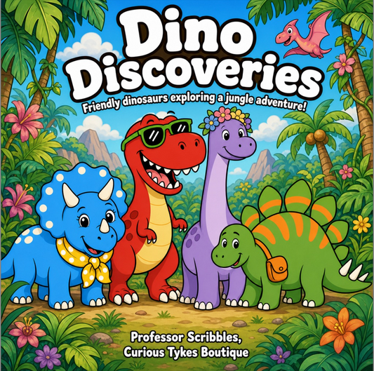 Dino Discoveries: Friendly Dinosaurs Exploring a Jungle Adventure