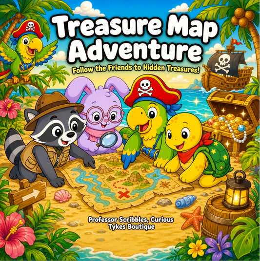 Treasure Map Adventure Coloring Book for Kids