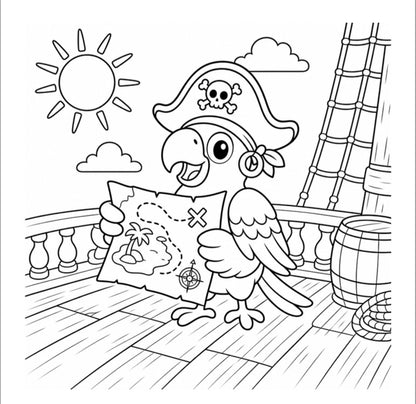 Pirate Explorers Set Sail for Coloring Adventure!
