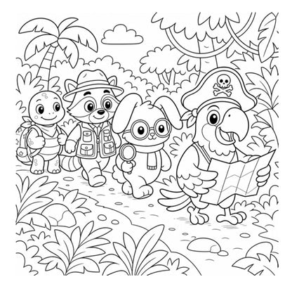 Treasure Map Adventure Coloring Book for Kids