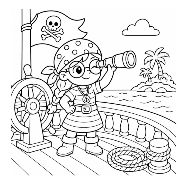 Pirate Explorers Set Sail for Coloring Adventure!