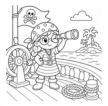 Pirate Explorers Set Sail for Coloring Adventure!