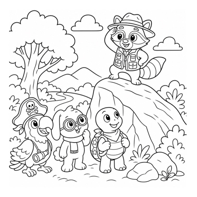 Treasure Map Adventure Coloring Book for Kids
