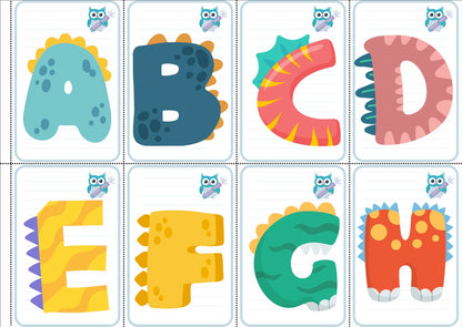Dinosaur Number and Alphabet Flashcards