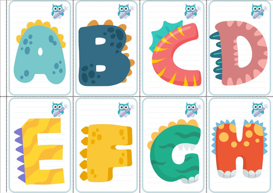 Dinosaur Number and Alphabet Flashcards