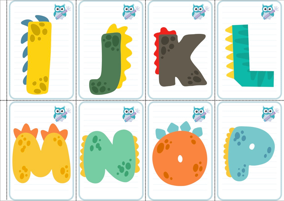 Dinosaur Number and Alphabet Flashcards