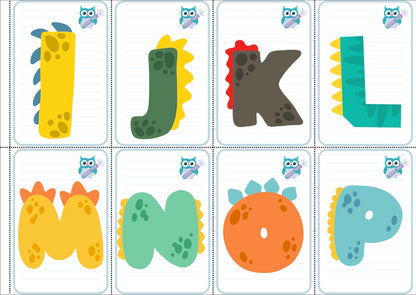 Dinosaur Number and Alphabet Flashcards