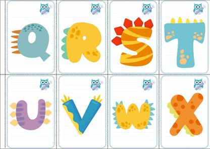 Dinosaur Number and Alphabet Flashcards