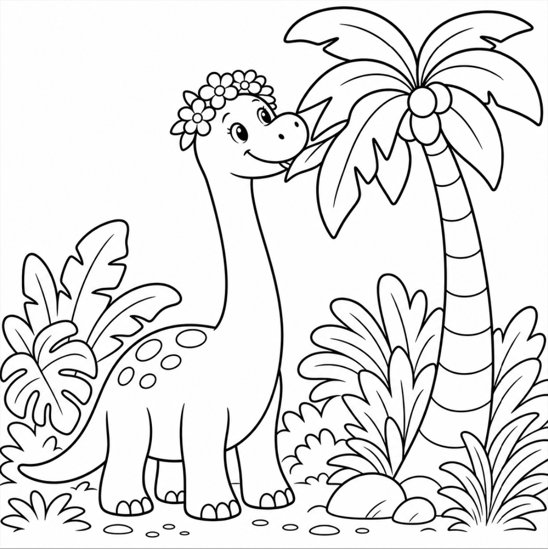 Dino Discoveries: Friendly Dinosaurs Exploring a Jungle Adventure