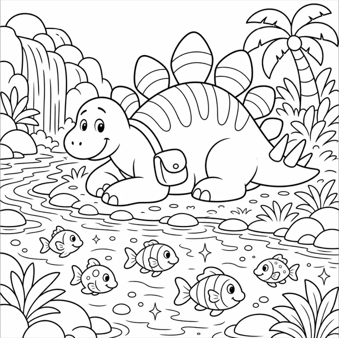Dino Discoveries: Friendly Dinosaurs Exploring a Jungle Adventure