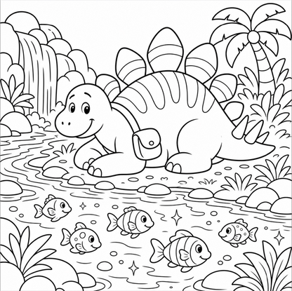 Dino Discoveries: Friendly Dinosaurs Exploring a Jungle Adventure
