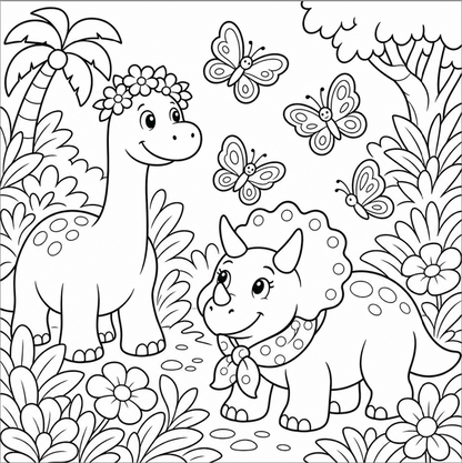 Dino Discoveries: Friendly Dinosaurs Exploring a Jungle Adventure