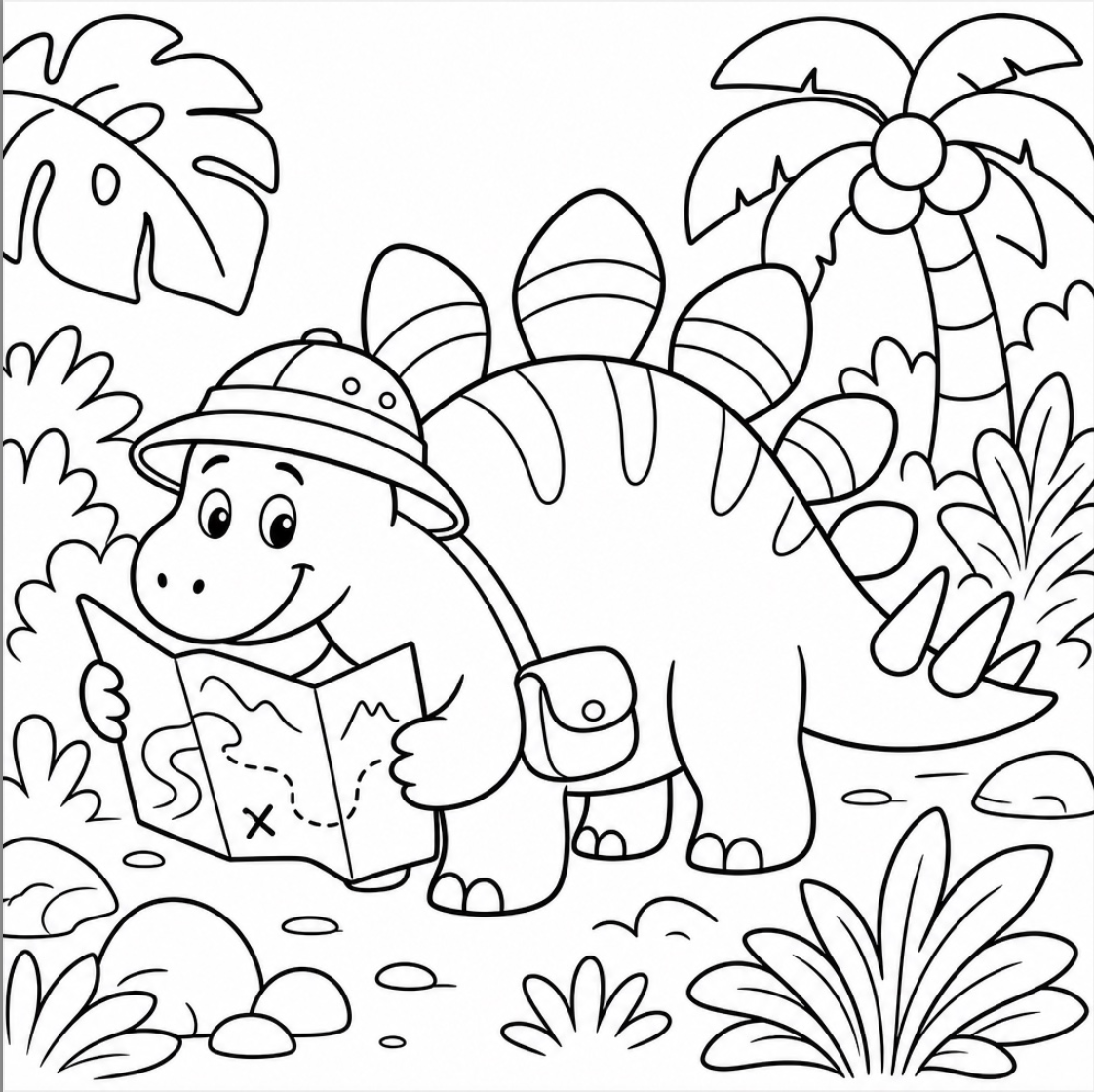 Dino Discoveries: Friendly Dinosaurs Exploring a Jungle Adventure