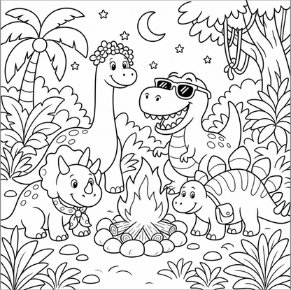 Dino Discoveries: Friendly Dinosaurs Exploring a Jungle Adventure
