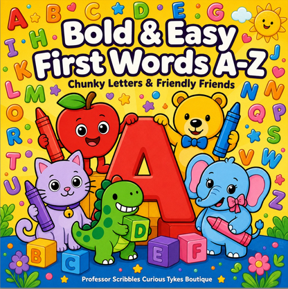 Bold and Easy First WordsA-Z: Chunky Letters and Friendly Friends