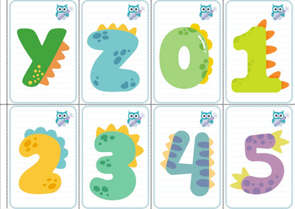 Dinosaur Number and Alphabet Flashcards